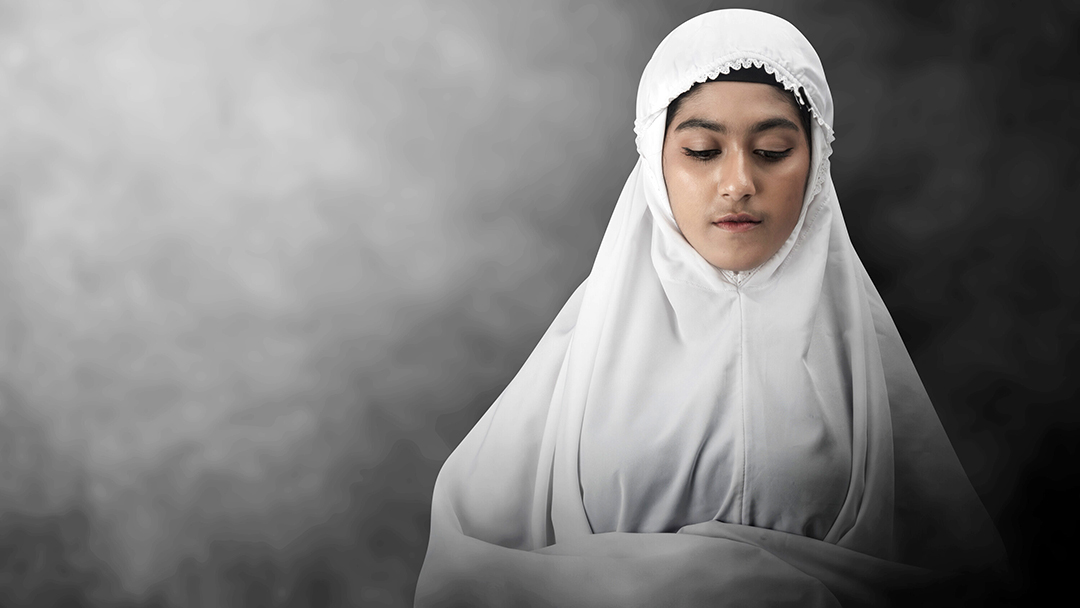 Muslim woman in white